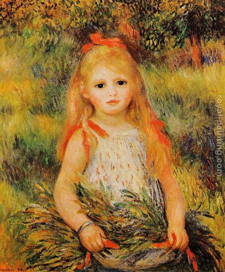 Pierre Auguste Renoir : Little Girl with a Spray of Flowers